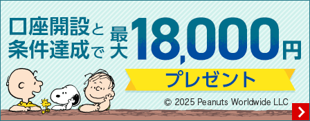 口座開設と条件達成で最大18000円プレゼント